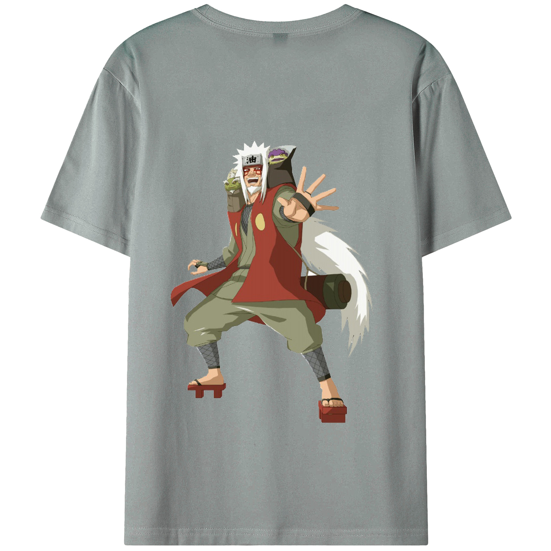 （画像用） NARUTO -ナルト- 自来也（じらいや） Jiraiya 綿100％ メンズ半袖Tシャツ（バックプリント） 通気性